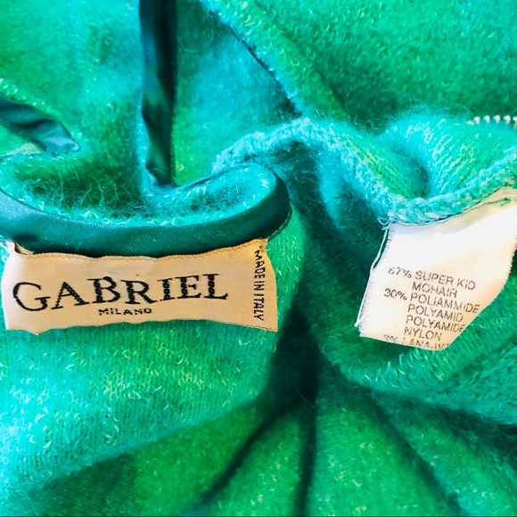 Gabriel Milano Kid Mohair Zip Sweater Size Small Green Color - Picture 12 of 13